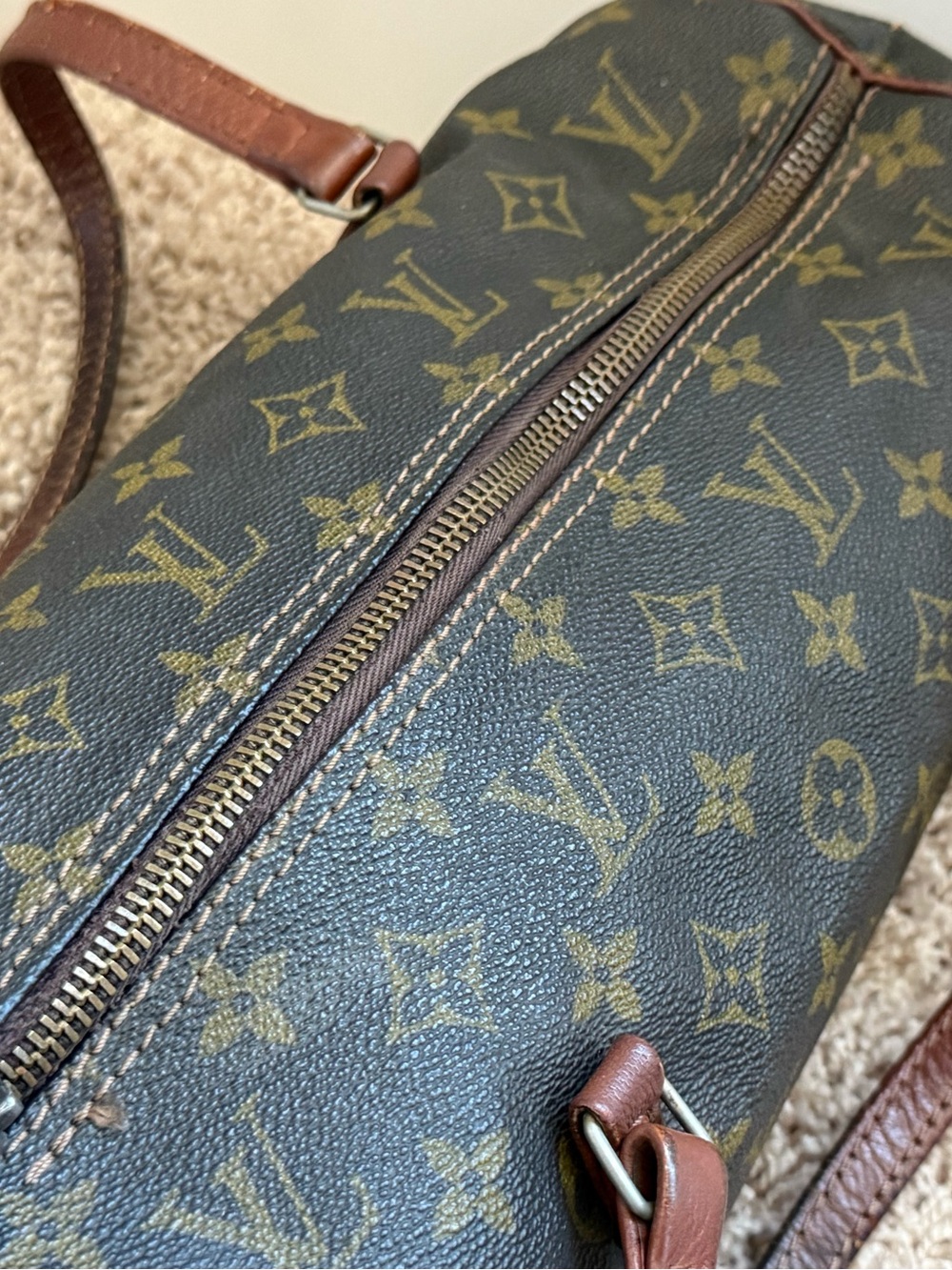 Louis Vuitton Monogram Papillon 30 Vintage Handbag w Pouch Brown Canvas - Picture 2 of 11
